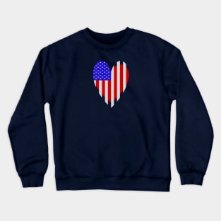 USA Red Heart Love Flag Crewneck Sweatshirt
